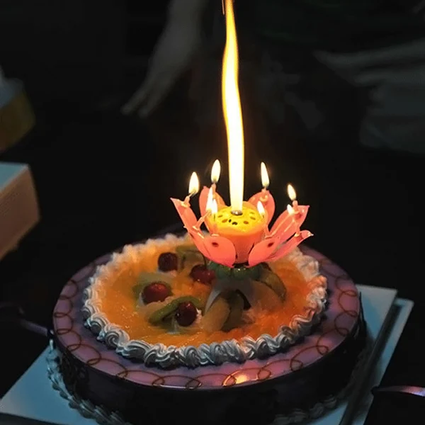 1 шт. Горячая Красивая радость пение музыка день рождения свеча Monolayer Lotus Цветущая