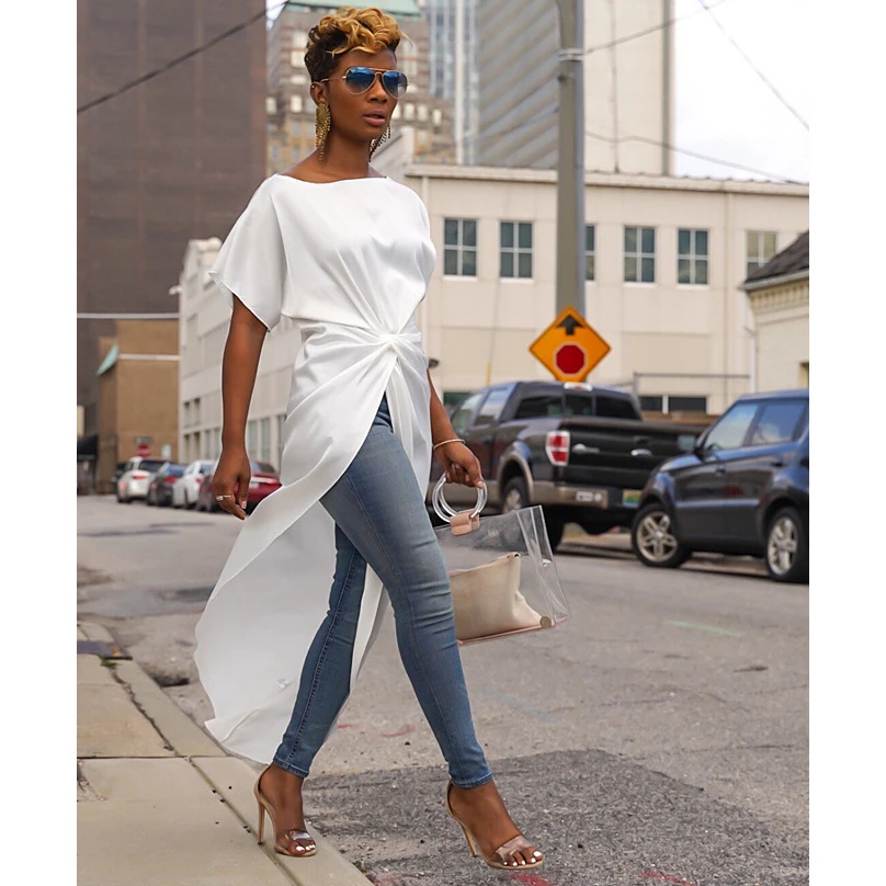 Блузка женская черная белая с высокой талией|Блузки| |