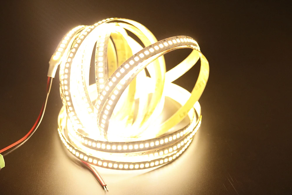 Светодиодный полосы 2835 SMD 1200 светодиодный чип 12V 24V светодиодный гибкий PCB светильник светодиодный задний светильник полосы светодиодный лента 240 светодиодный/m Белый/теплый белый, 1 м, 2 м, 5 м