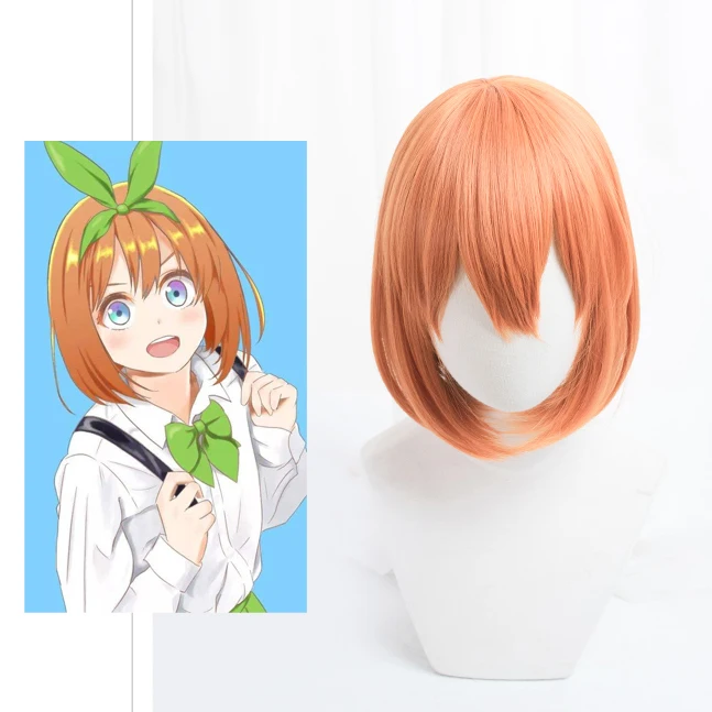 Nakano Yotsuba парик из Quintuplets Cosplay Gotoubun No Hanayome короткие оранжевые синтетические волосы