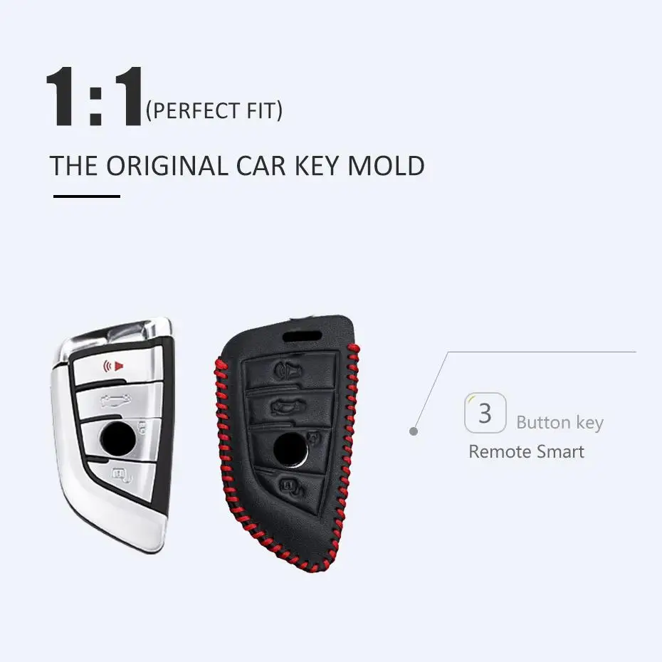 Кожаный чехол для автомобильных ключей защитный BMW X1 X3 X4 X5 X6 F15 F48 540 740 1 2 5 7 серии 218i