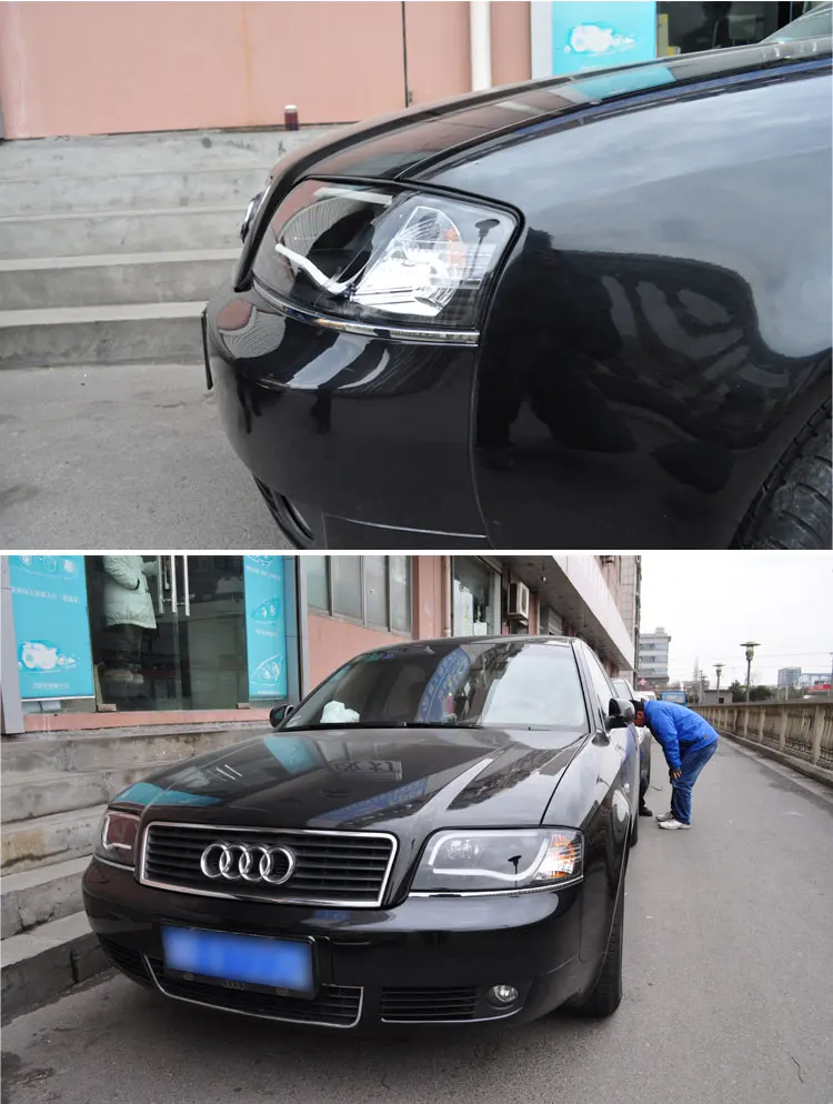 Автомобильный Стайлинг, Головной фонарь, фары, чехол для Audi A6L, фары 1999-2004 A6, фары DRL, линзы, двойной луч, би-ксенон, HID
