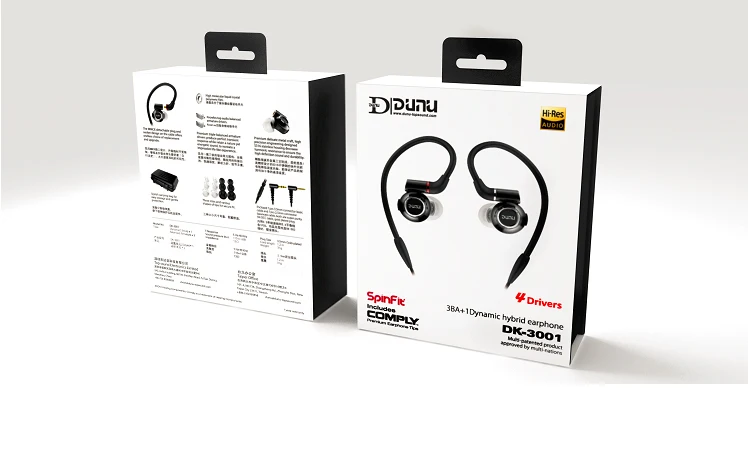 Topsonic DUNU DK-3001 DK3001 Hi-Res 3 BA + 1 динамические гибридные диафрагменные драйверы с