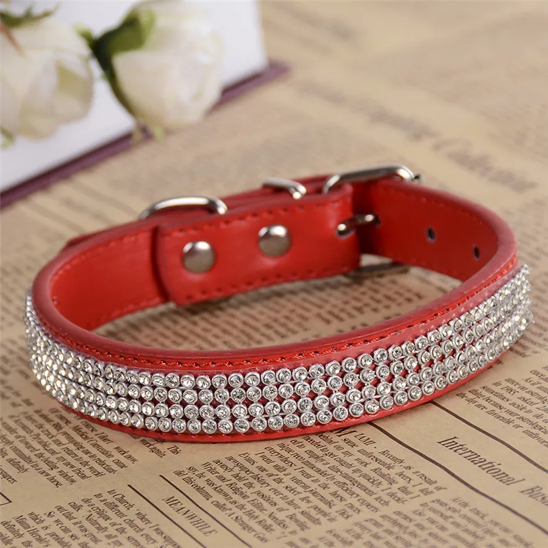 ошейники для собак все Bling Diamante из искусственной кожи со стразами кошка мелких