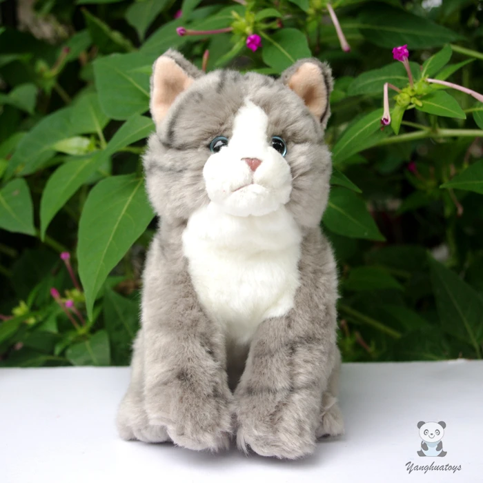Плюшевая кукла кошка игрушка для девочек серые Коты игрушки детей подарок на