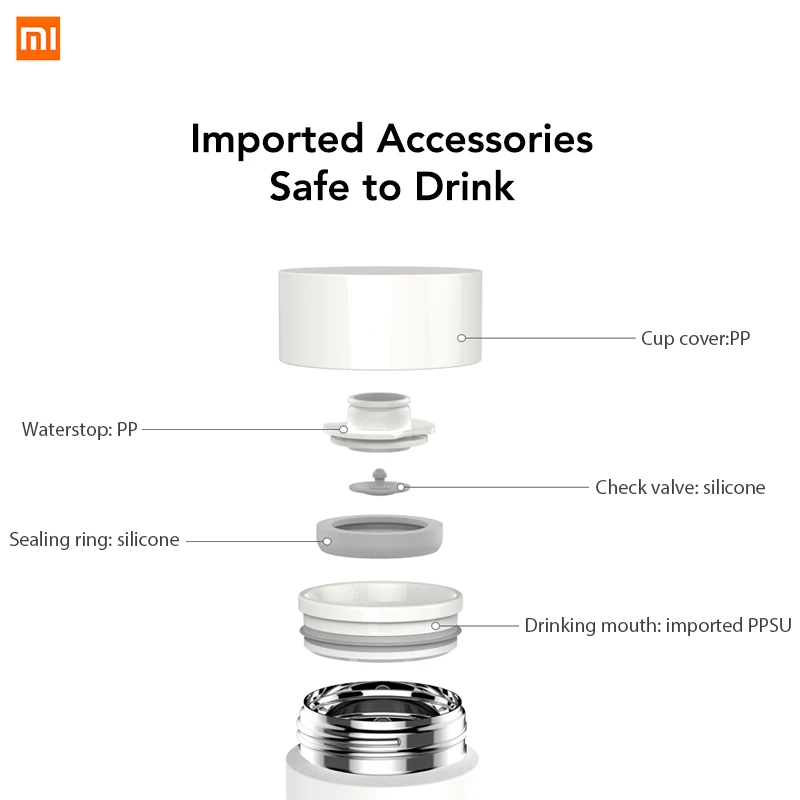 Вакуумные чашки Xiaomi 12 часов горячая Распродажа нержавеющая сталь 316L