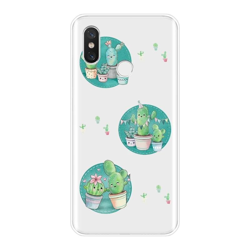 Мягкий силиконовый чехол для телефона Xiaomi MI A1 A2 Lite Mi5 Mi6 Mi8 кактус цветочный задняя