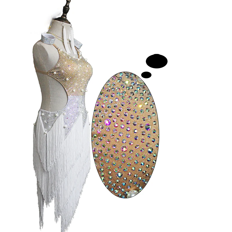 Latin Dance Dress Women/Girls/Lady Sexy Fringe Pearl Backless New Adult Costume Competition Dresses DQS1690 | Тематическая одежда