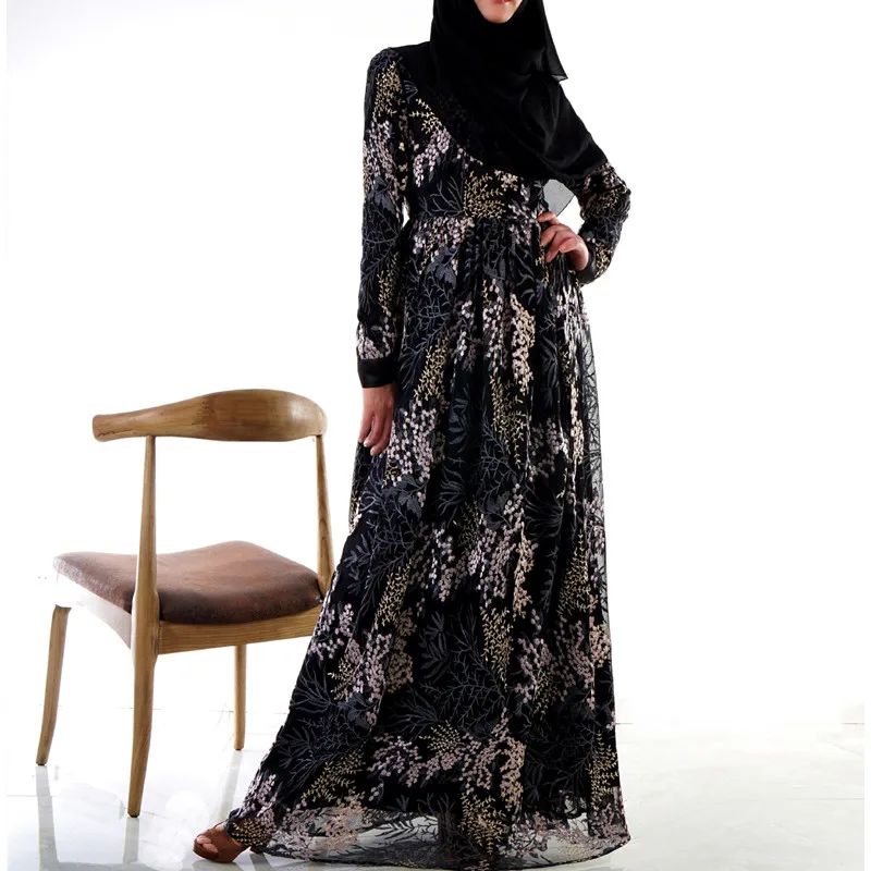 Женское кимоно с вышивкой Abaya белое кружевное в стиле Рамадана турецком