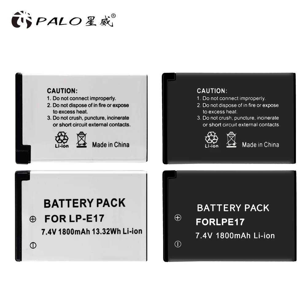 PALO 2 шт. LPE17 LP E17 LP-E17 камера Батарея+ ЖК-дисплей USB Dual Зарядное устройство для цифровой однообъективной зеркальной камеры Canon EOS M3 M6 200D 750D 800D 8000D 760D T6i T6s поцелуй X8i
