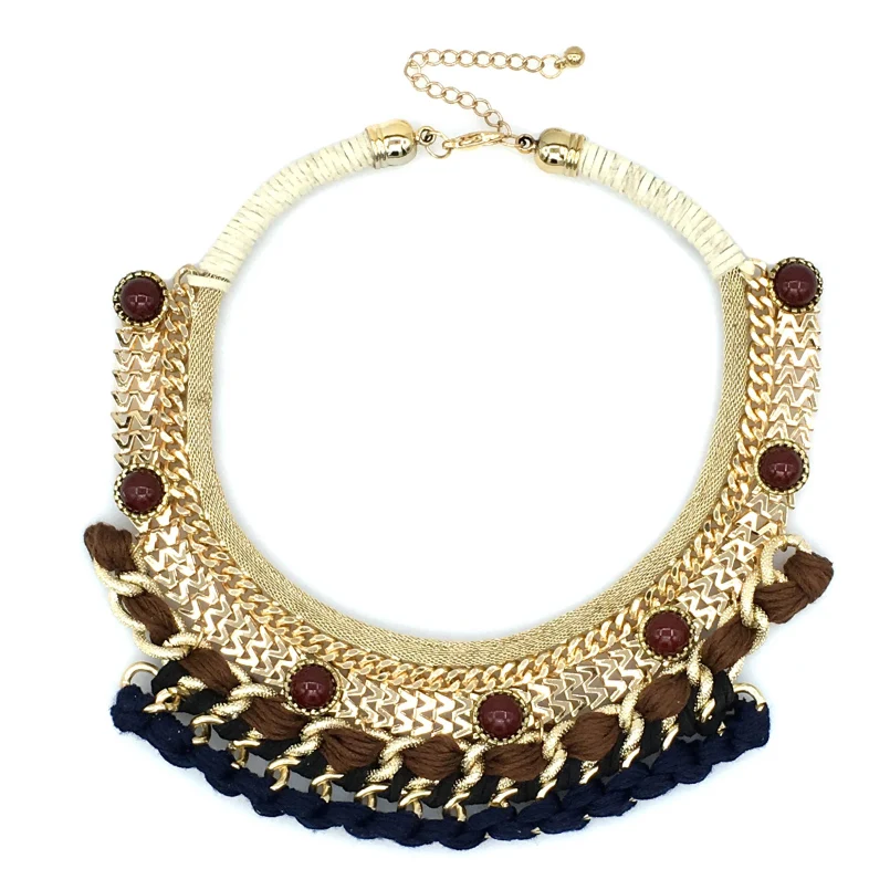 Ожерелье макси MANILAI с большим воротником богемное плетеное ожерелье чокер