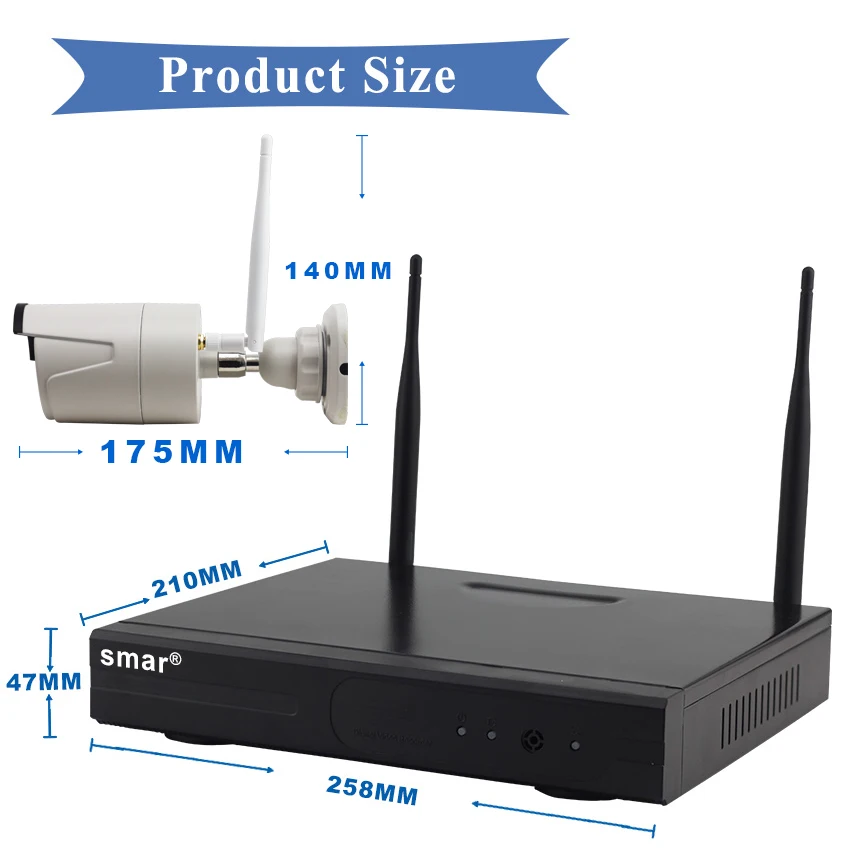 Smar новые реальные Plug &amp Play station 4 канала Беспроводной NVR Kit 720P HD Напольный ИК Ночное