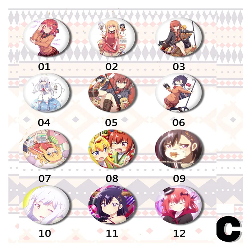 6/12 шт./набор 58 мм значок аниме Габриэль Падение Повседневная жизнь Тенма белая