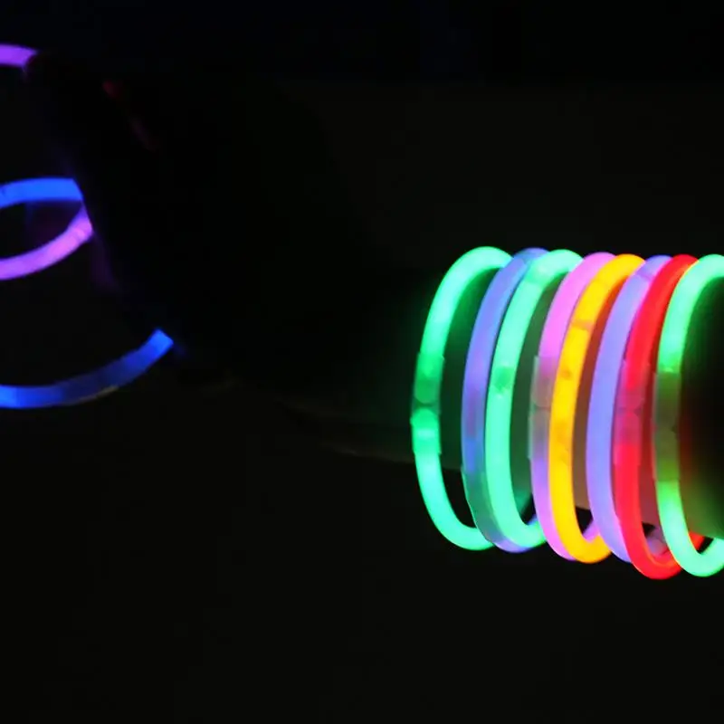 100pcs/Set Colorful Glow In The Dark Fluorescence Stick Bracelets Necklaces Festival Xmas Party Neon Glowstick Kids Toy | Дом и сад