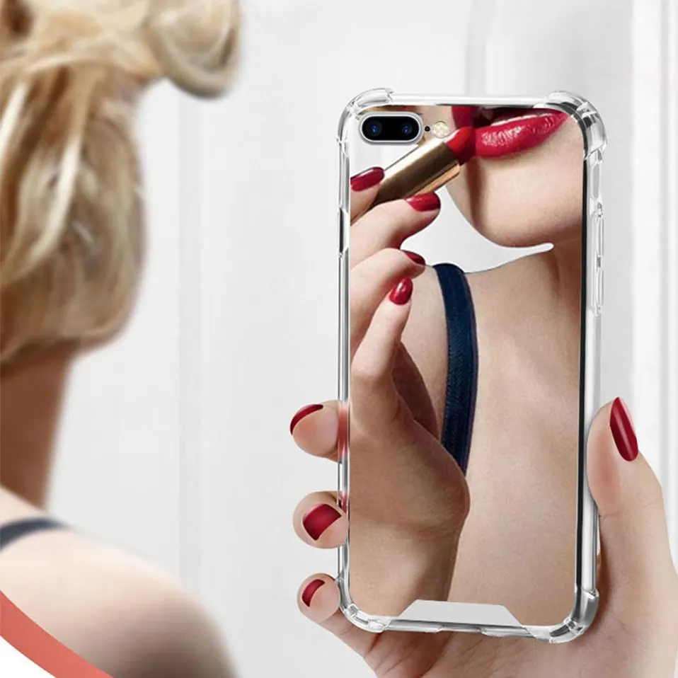 Electroplating Mirror Phone Cases For iphone X TPU Anti Knock 7 86 6s ipone 8 Plus 6 Back Protector |