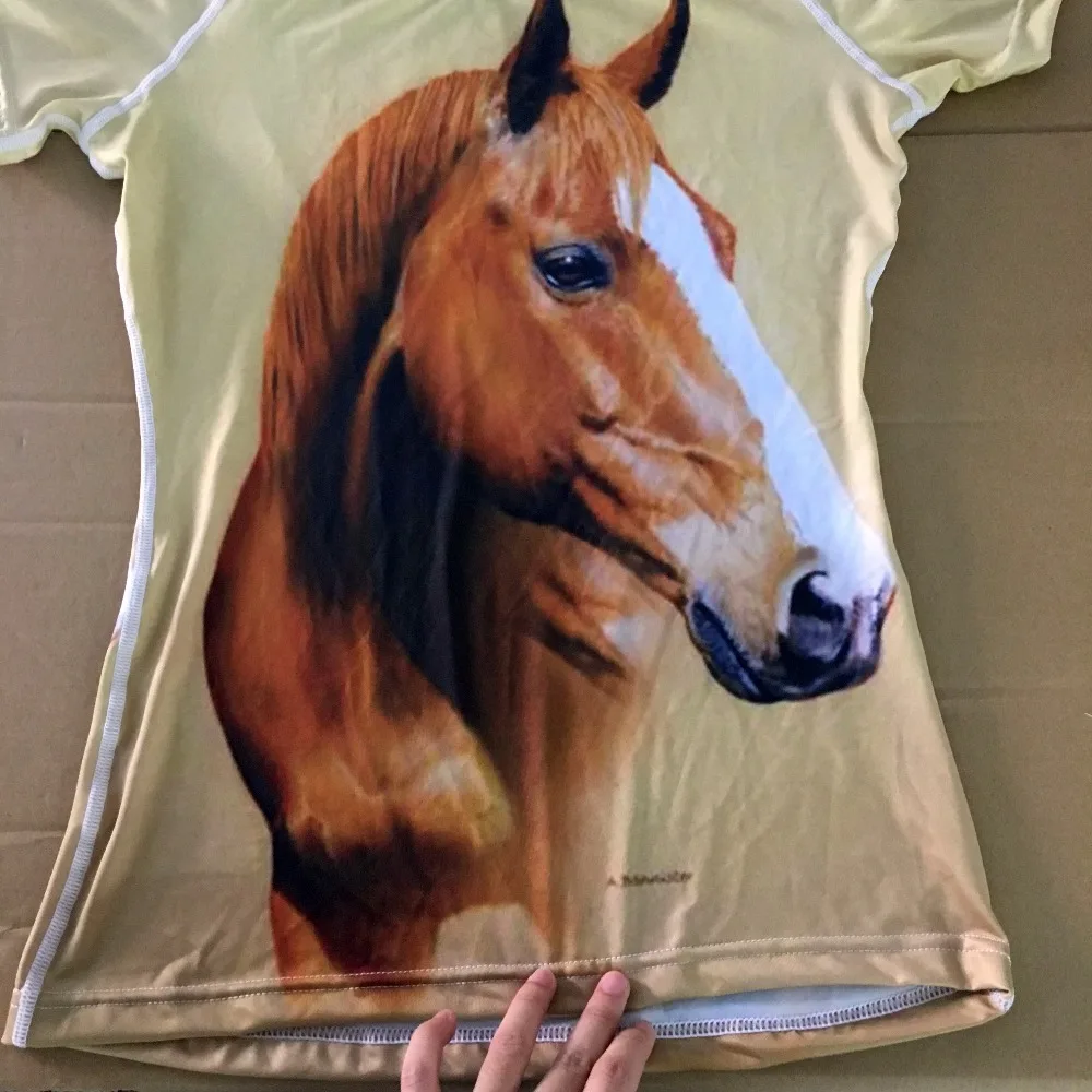 

Noisydesigns 3D Crazy Horse Women T Shirt For Girls Summer Female Shirt Short Sleeved Ladies Casual T-shirts Woman Tops Feminine
