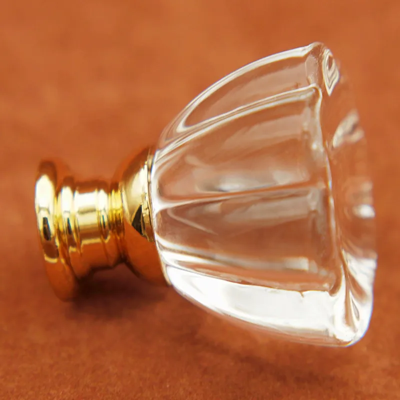 

5PCS Golden Silver Base Clear Crystal Cabinet Knob Drawer Cupboard Knob Closet Dresser pull Kitchen Handles Furniture knobs