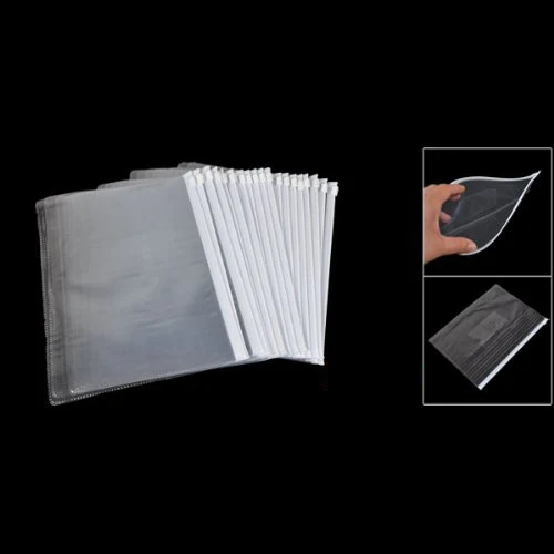 

SCLL Hot White Clear Size A5 Paper Slider Zip Closure Folders Files Bags 20 Pcs