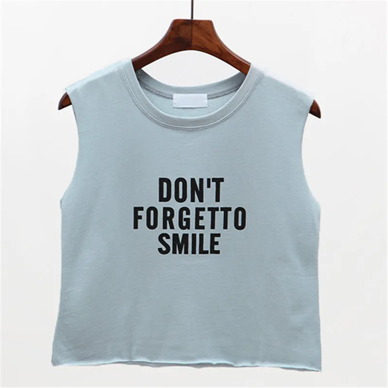 2018 New Fashion crop top women letter printed funny summer tops sexy sleeveless tank t Shirt pink vest cropped girl female | Женская