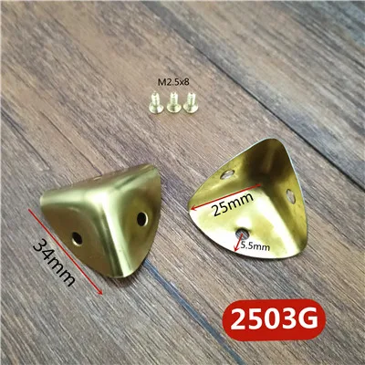2503Y Yellow 12 шт. Античная бронзовая Мебель Металлические изделия шкатулка угловая ножка Деревянный чехол протектор для углов Декоративный уголок - Цвет: 2503Y Yellow