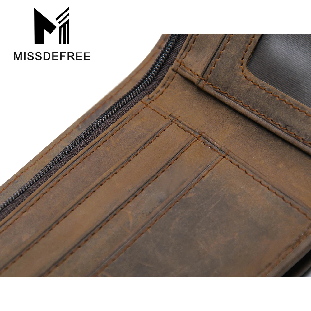 Сплетенные Сумасшедший Конская Кожа Мужчины Кошельки Из Натуральной Кожи