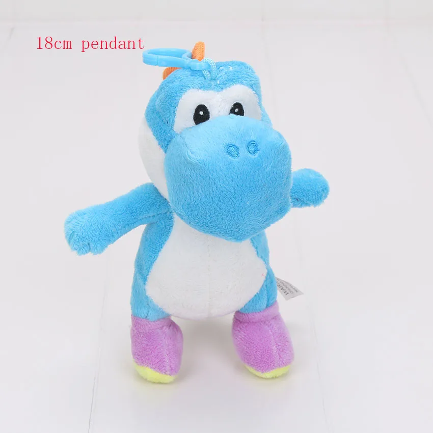 18cm blue keychain 18-40 см Игра Супер Марио Bros плюшевый гриб жаба брелок с динозавриком Йоши Подвески Мягкие плюшевые куклы игрушки подарки - Цвет: 18cm blue keychain