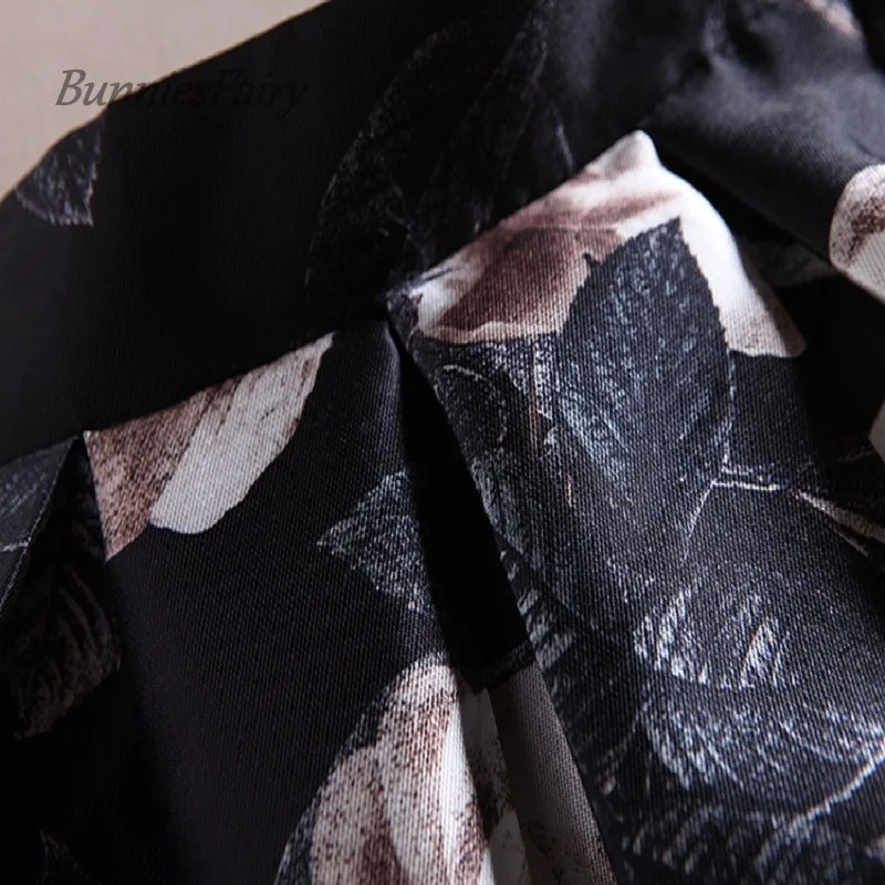 Женская винтажная Юбка-миди с высокой талией и цветочным принтом | одежда