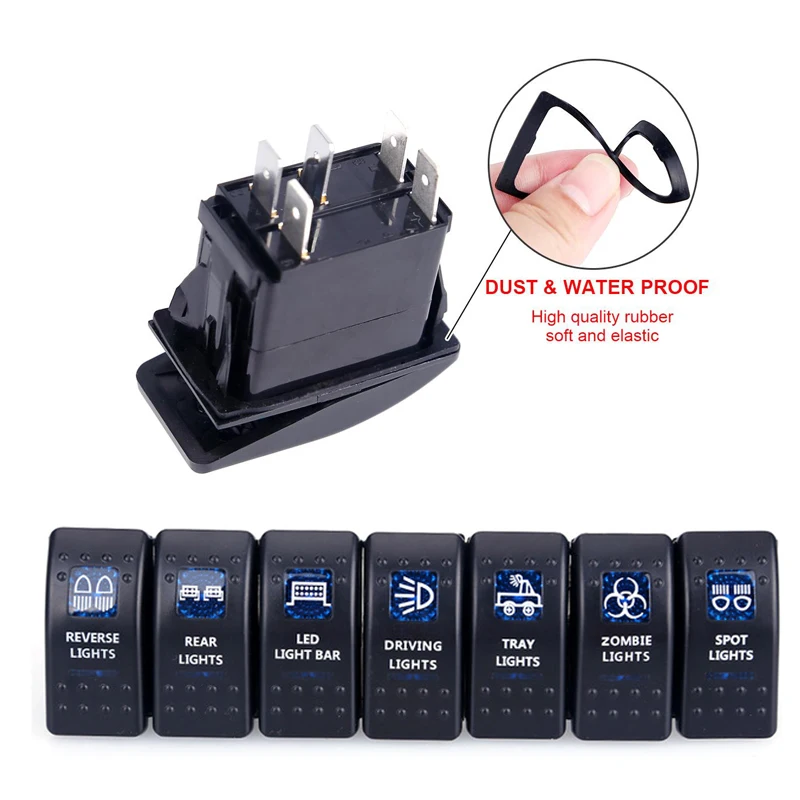 ADPOW светодиодный автомобильный выключатель для лодки грузовика светильник