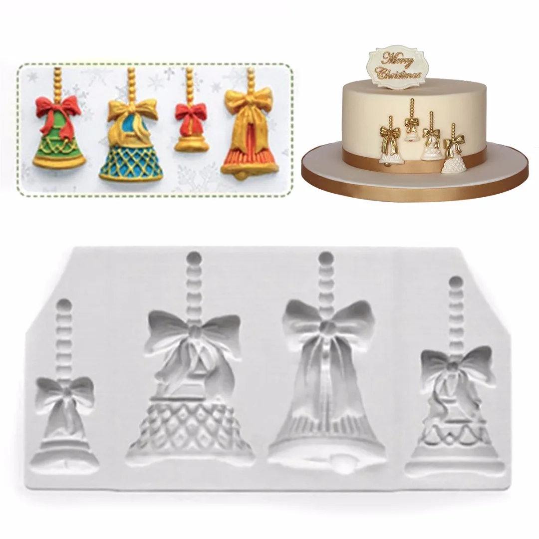 JX-LCLYL новый силиконовый Рождественский колокольчик украшение для торта Sugarcraft