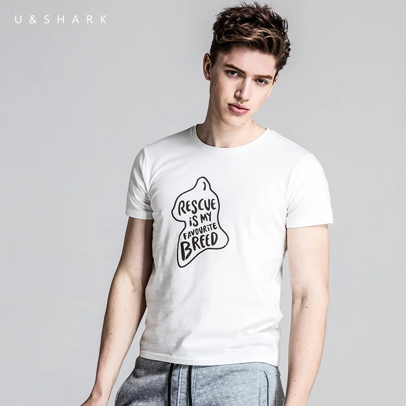 U & SHARK/2018 летние мужские футболки с героями мультфильмов короткими рукавами 100%