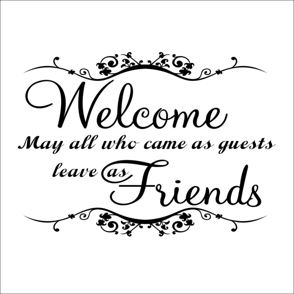 

-WELCOME MAY ALL WHO CAME AS GUESTS Home Dacal Removable Wal Stickers Wallpaper Wedding Living Room Decorative Wall Art VA8283