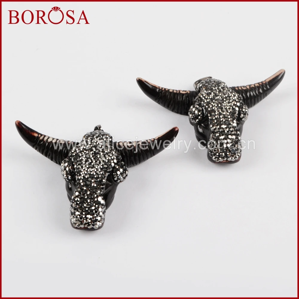 Новое поступление от borosa Черная смола бычья голова кулон буйвола крупного