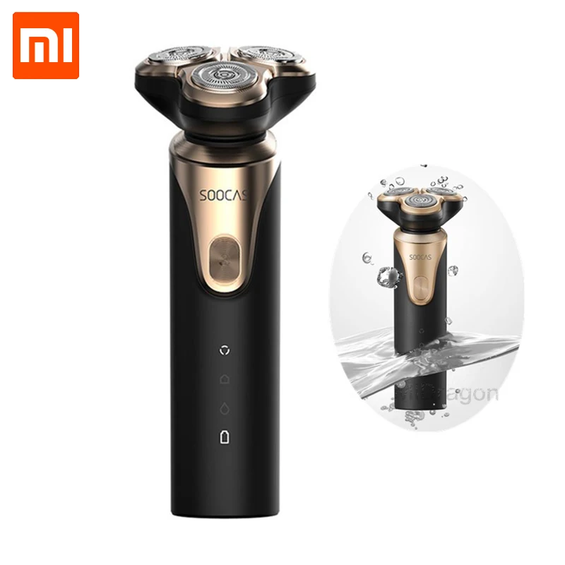 Новинка Xiaomi Mijia SOOCAS S3 электробритва 3 режущая головка для сухого влажного бритья Беспроводная USB перезаряжаемая Водонепроницаемая Мужская моющаяся бритва