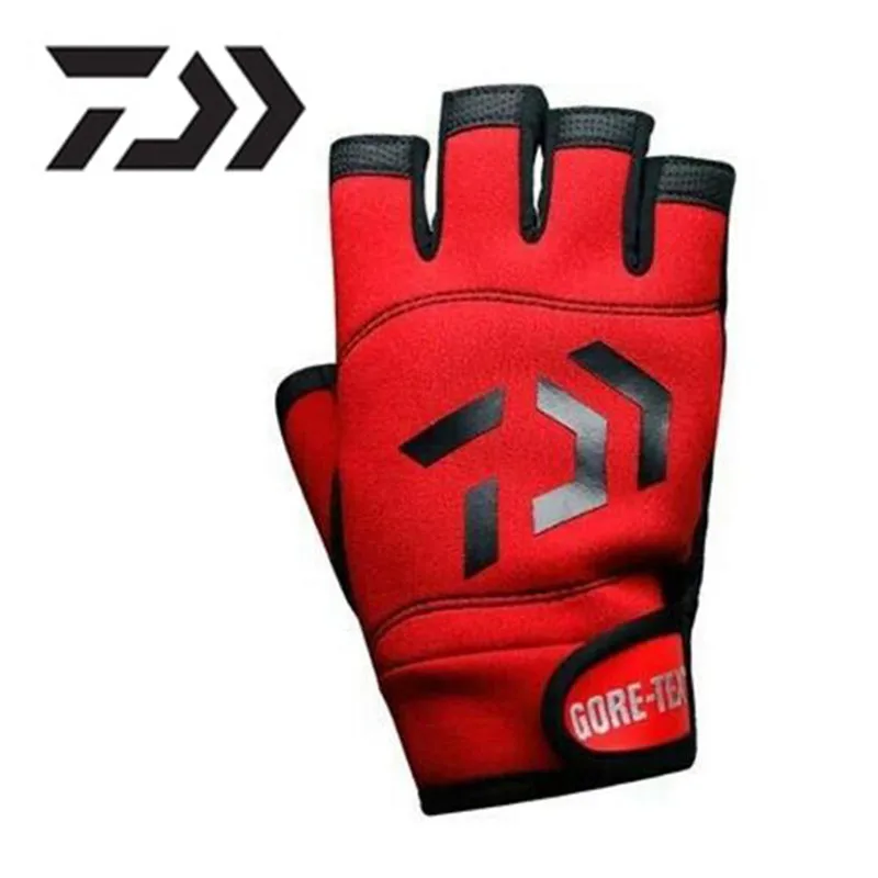 DAIWA Cut три пальца рыболовные перчатки противоскользящие кожаные спортивные перчатки на открытом воздухе противоскользящие рыболовные перчатки
