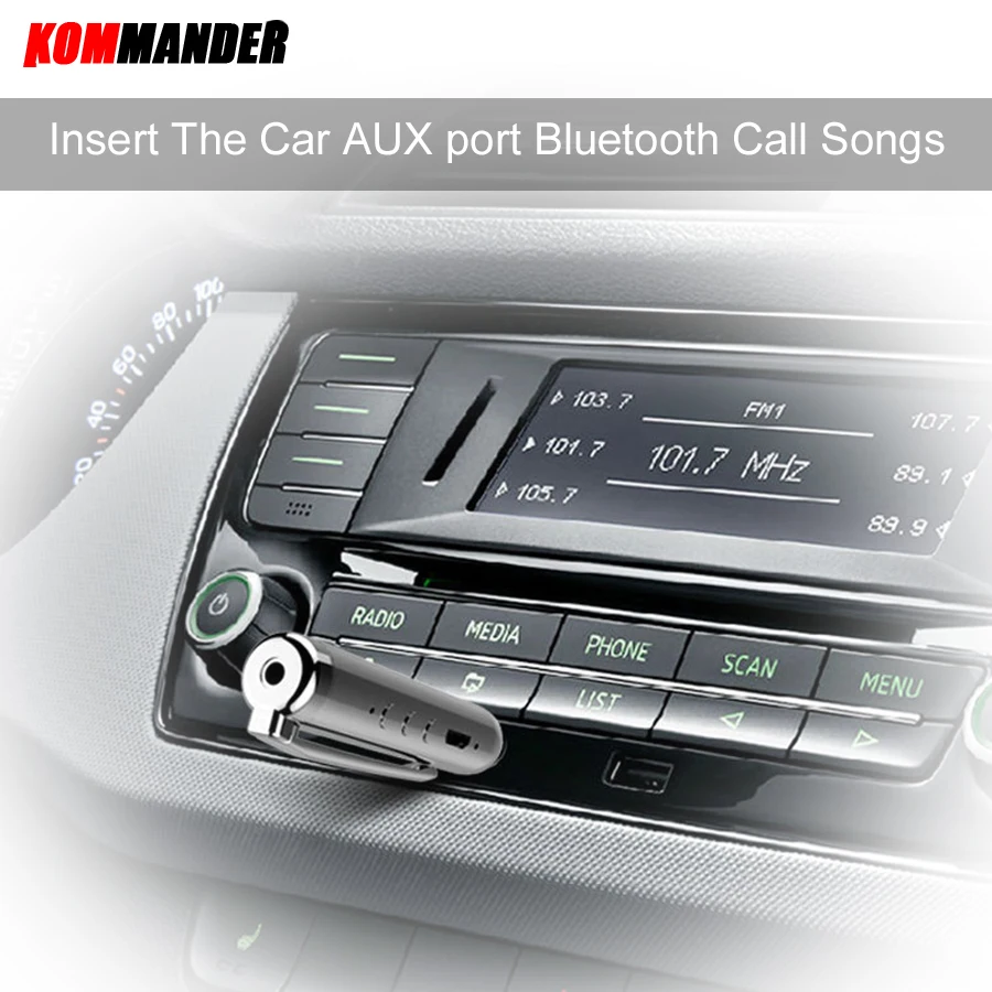 Kommander Bluetooth ручки автомобиля Беспроводной Hands Free Call Приём приемник AUX Динамик