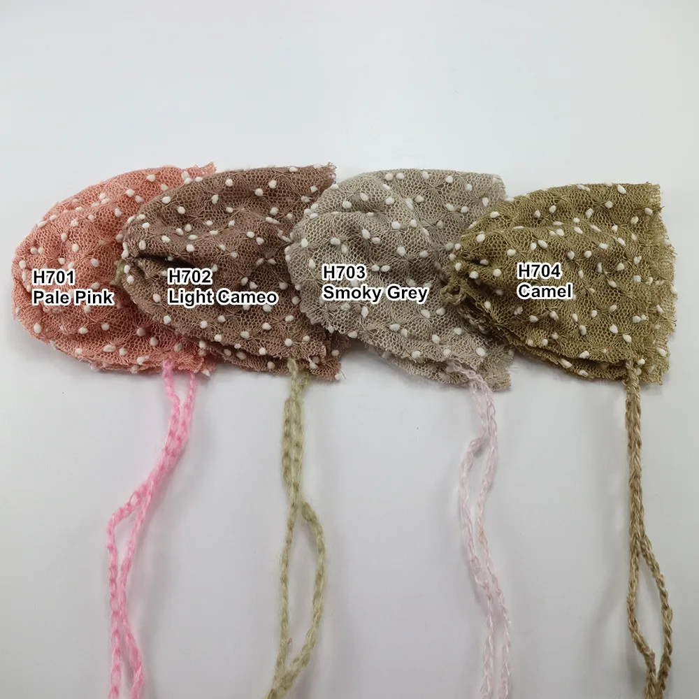 Vintage Soft Handmade Knitted Infant Bonnet with Small Bobble Dot for Newborn Baby Photo Shoot Props Photography Accessories | Детская