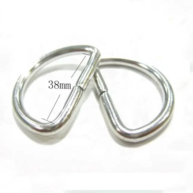 

1 1/2 Inch Un-welded D Rings Nickel Plated 38mm inner width metal ring for bags 30pcs/lot