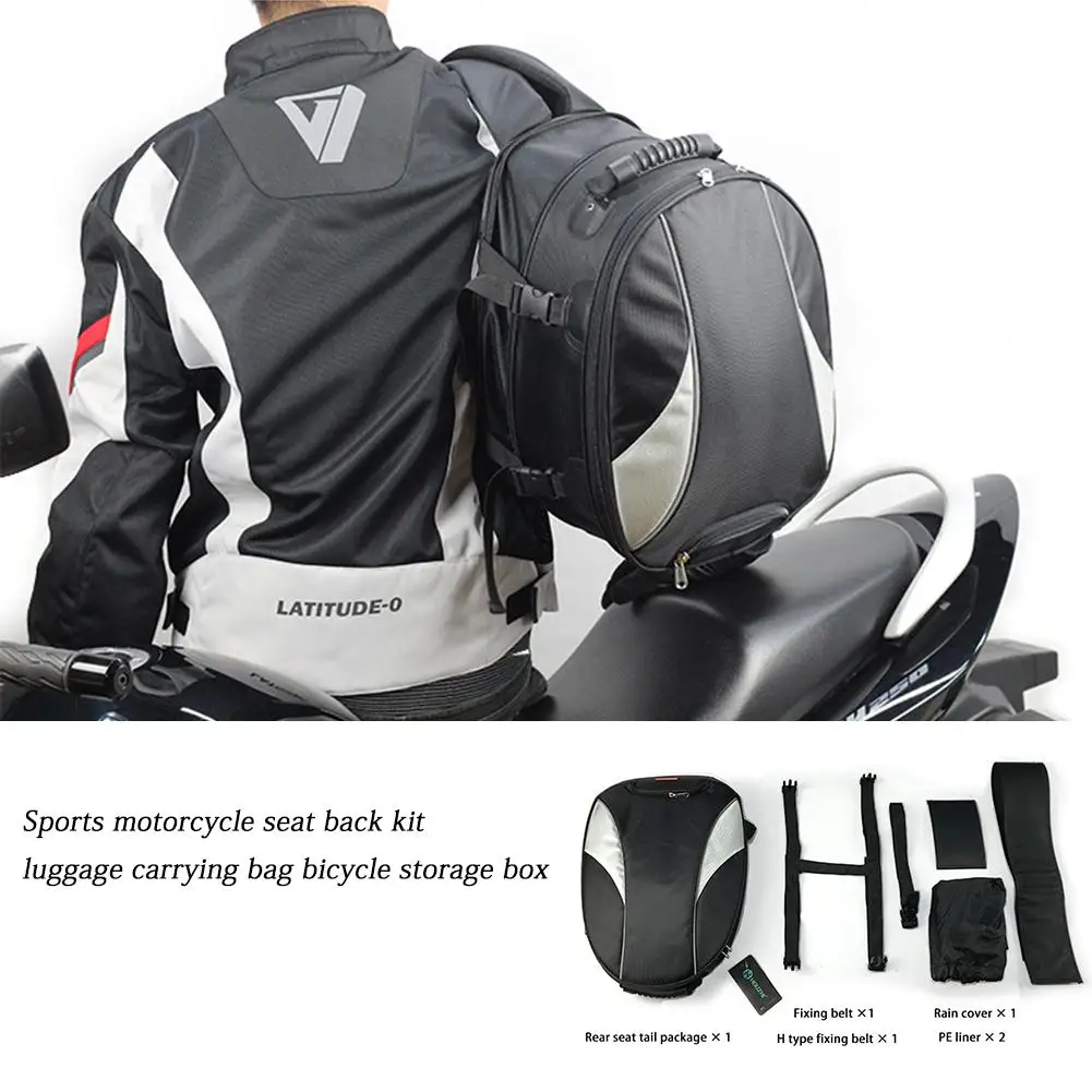 New Motorcycle Tail Bag Multifunctional Waterproof Sports Seatback Tool Luggage Carry Bike Storage Tank |