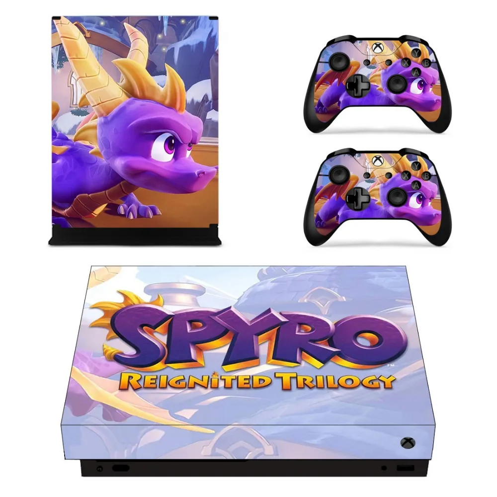Полный набор лицевых панелей наклейки Spyro Дракон для Xbox One X консоль и два