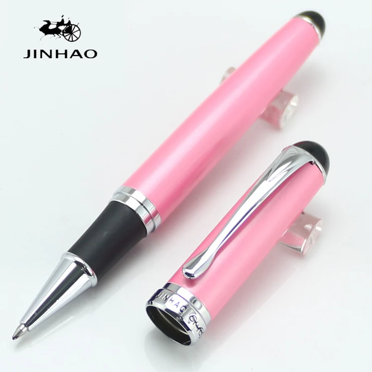 Ручка роллер JINHAO 750 розового и серебристого цвета Высококачественная Роскошная