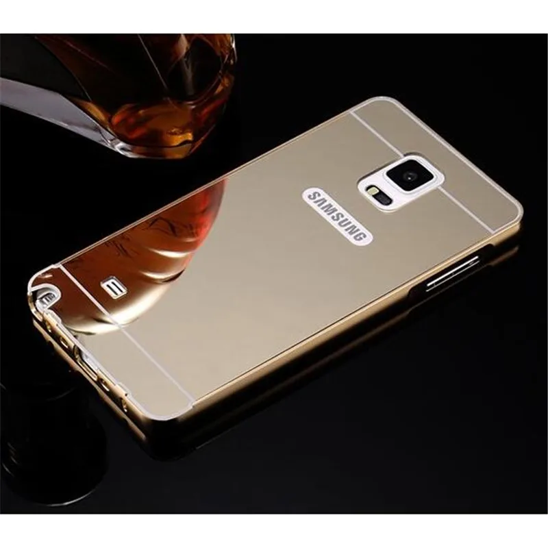 Роскошная розовая Золотая зеркальная задняя крышка для Samsung note 4 алюминиевые +