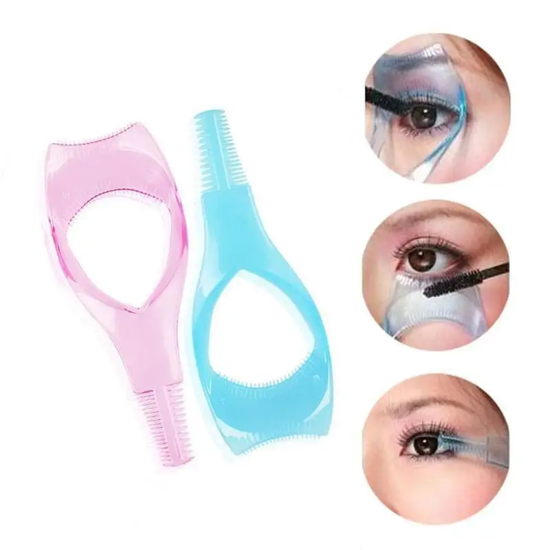 New Arrival Eyelash comb 5 in 1 pink mascara applicator template eyeliner models guide card shaping kit makeup