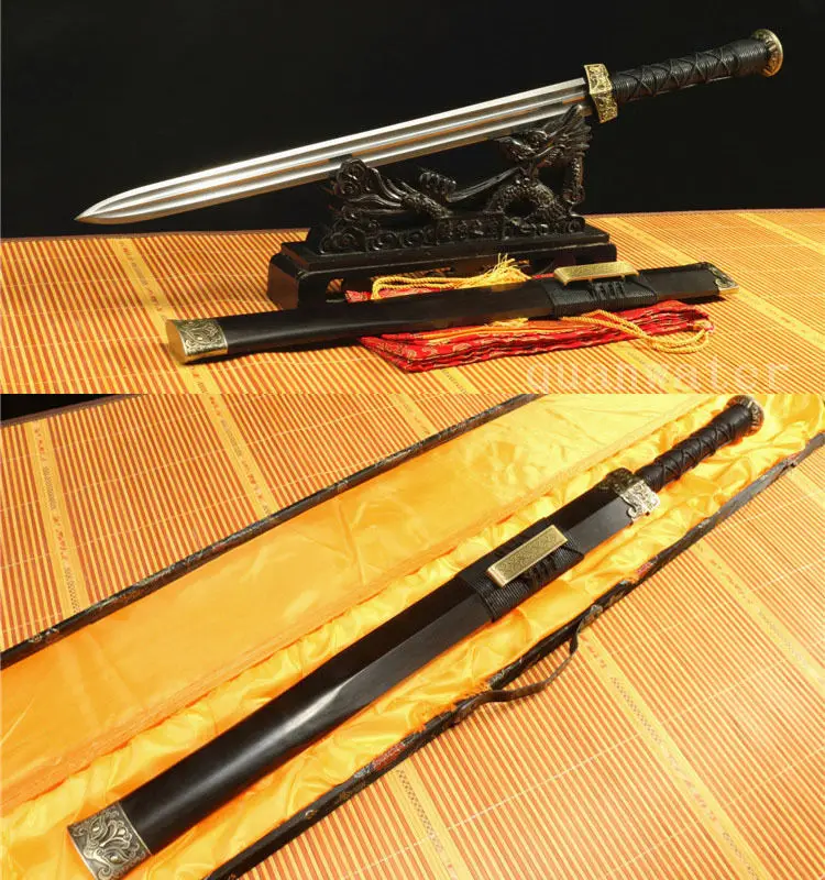 32&quot DAMASCUS FOLDED STEEL HANDMADE FULL TANG BLADE CHINESE SWORD | Swords