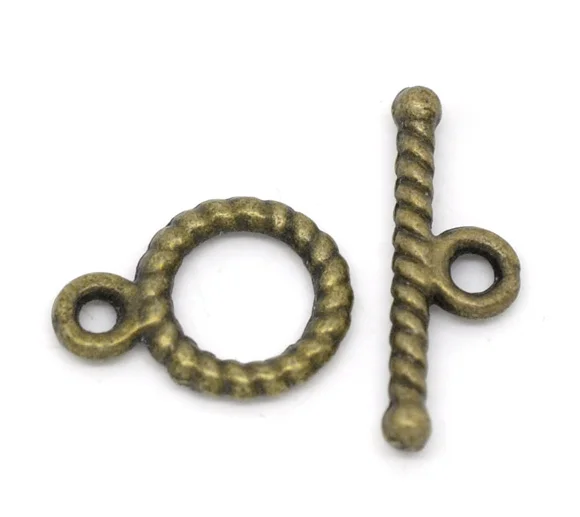 

Застежки-тоггл DoreenBeads, 50 наборов, бронзовые, 11x9 мм, 12x9 мм (B14510), иу