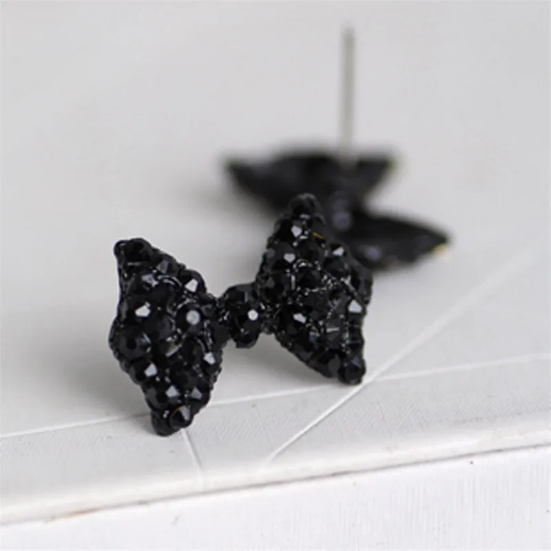 Новые женские модные милые простые черные серьги с бантом бабочкой для женщин