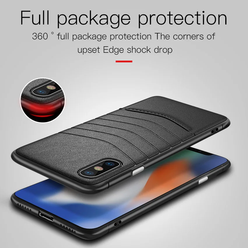 Toraise For iPhone XS Max Case PU Leather Silicone Edge Back XR X Phone Cover for 7 8 Plus 6s 6 7Plus |