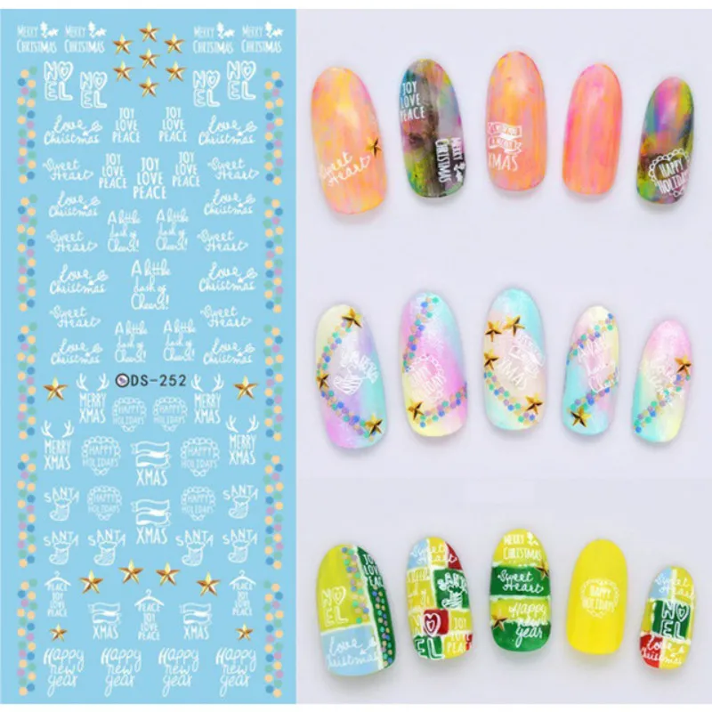 1 шт. наклейка для ногтей с цветным узором|Стикеры и наклейки| |