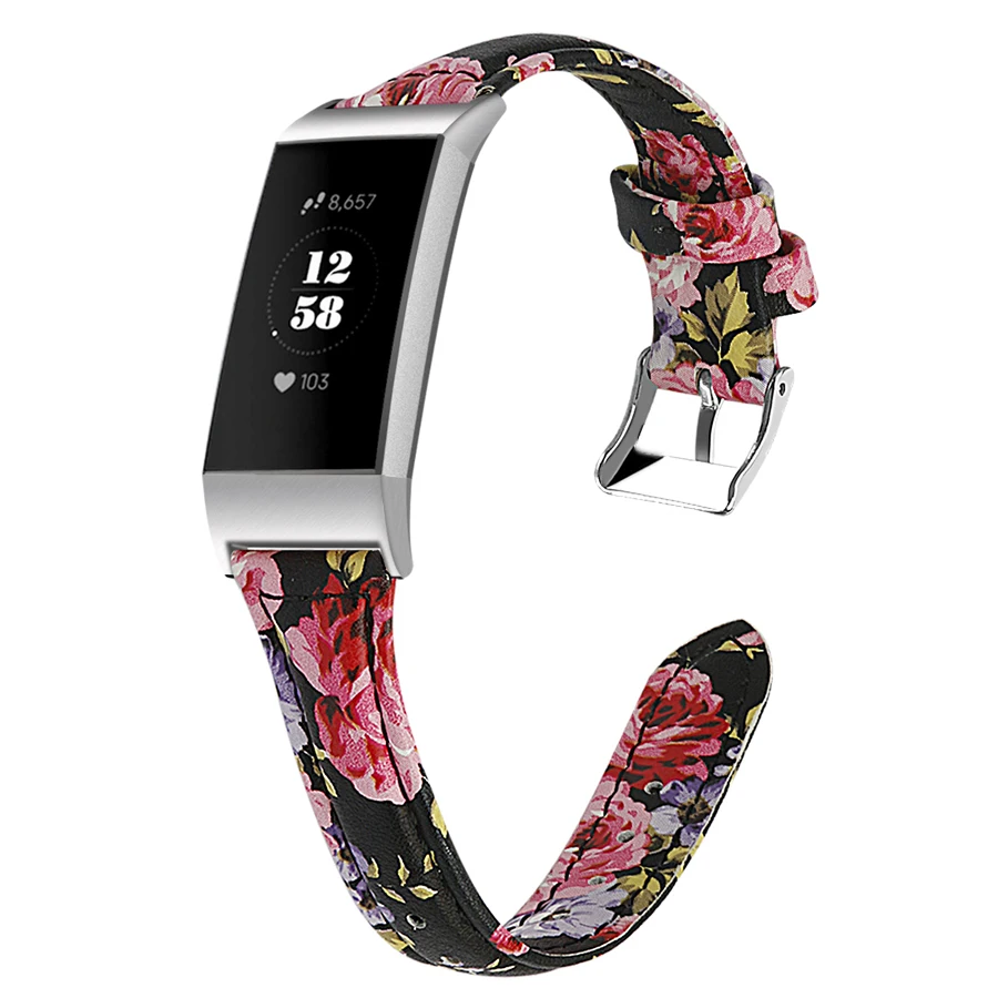 Ремешок сменный из натуральной кожи для фитнес трекера Fitbit Charge 3