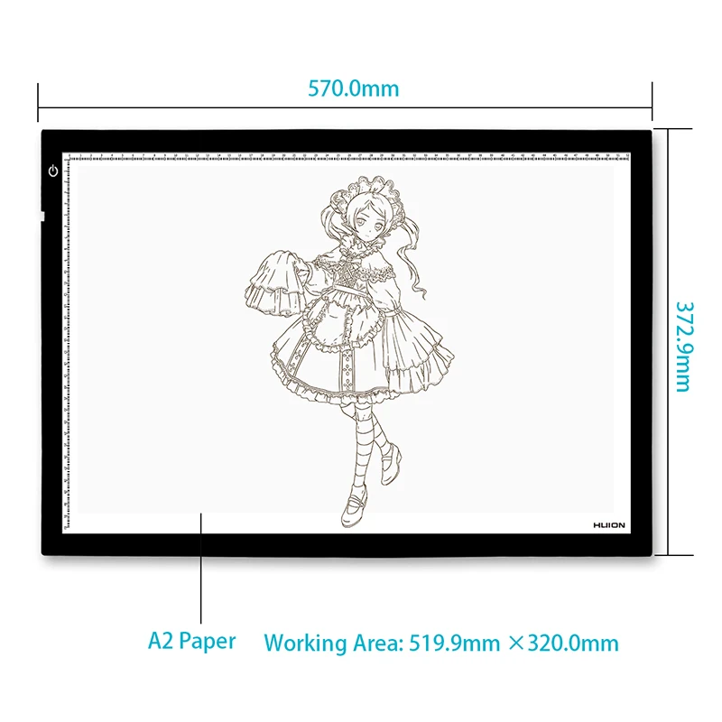Goede Huion Nieuwe A2 Led Tracing Boards Ultra Dunne Licht Pads Professionele Animatie Tracing Light Dozen Led Light Pad Panelen