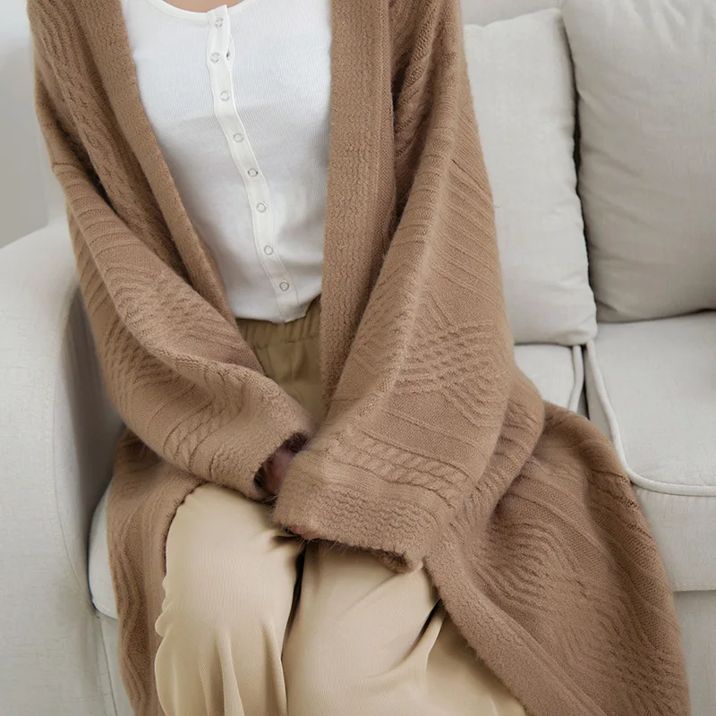 Long lazy style thick knit sweater cardigan coat belt Sweater mori girl 2018 autumn New |